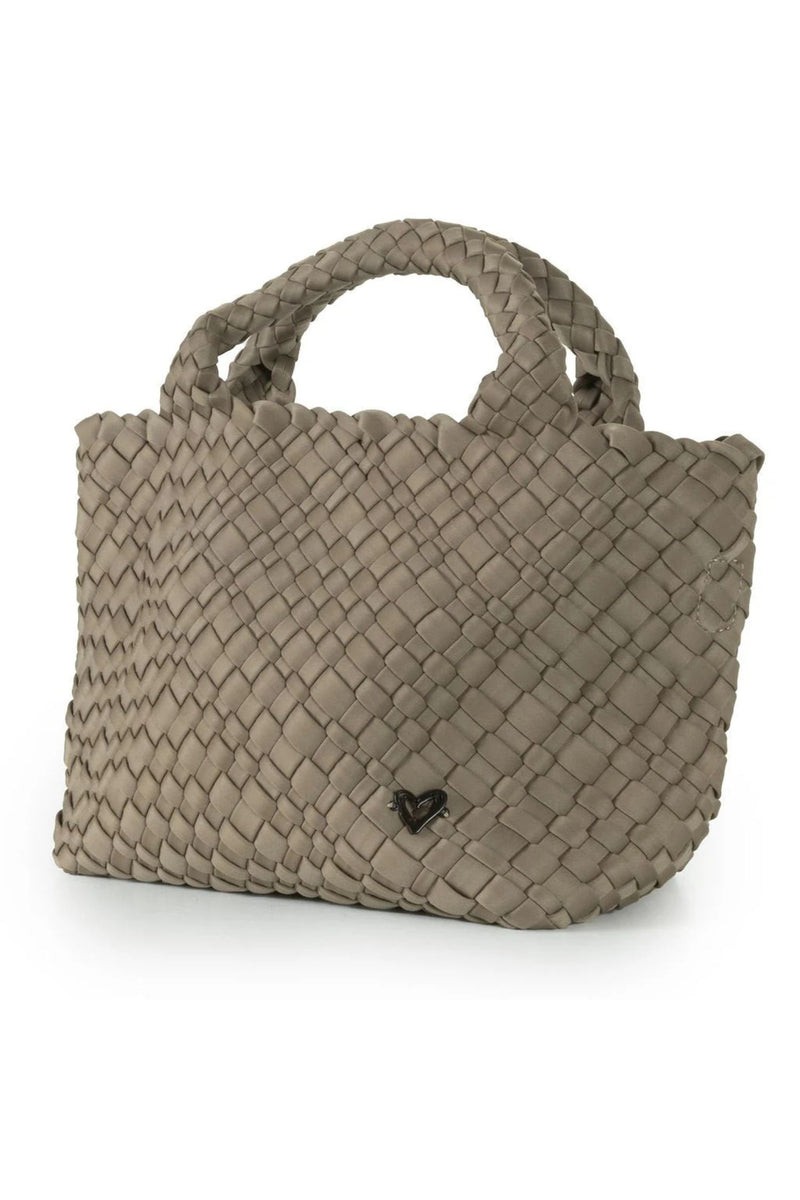 Prenelove Small Woven Handbag - Style Brandon, buff, back