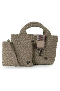 Prenelove Small Woven Handbag - Style Brandon, buff, front