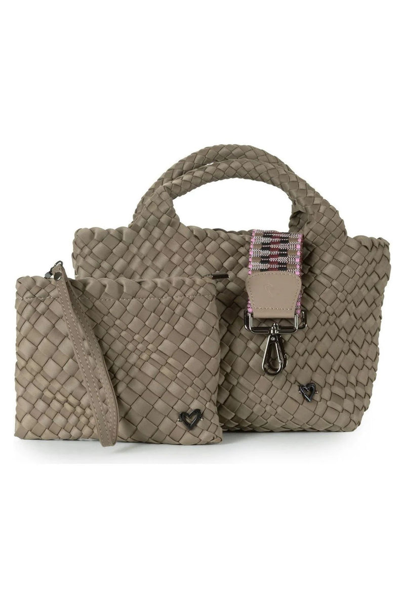 Prenelove Small Woven Handbag - Style Brandon, buff, front