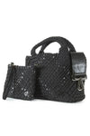 Prenelove Small Woven Handbag - Style Brandon, nero, side