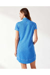 Tommy Bahama Topago Bay Half-Zip Short-Sleeve Dress - Style SW621551, back, blue