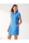 Tommy Bahama Topago Bay Half-Zip Short-Sleeve Dress - Style SW621551, side, blue
