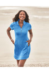 Tommy Bahama Topago Bay Half-Zip Short-Sleeve Dress - Style SW621551, front, blue