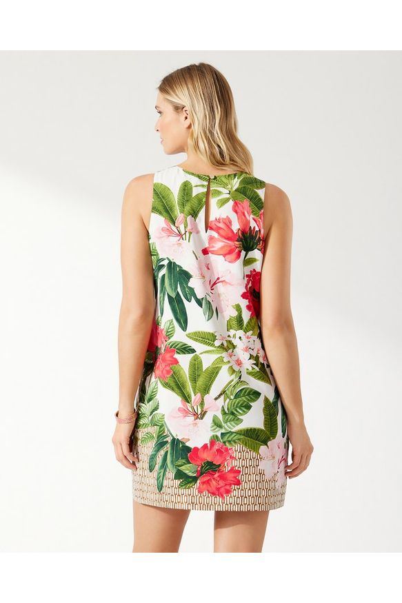 Tommy Bahama Faraway Blooms Silk Shift Dress - Style SW621713, back