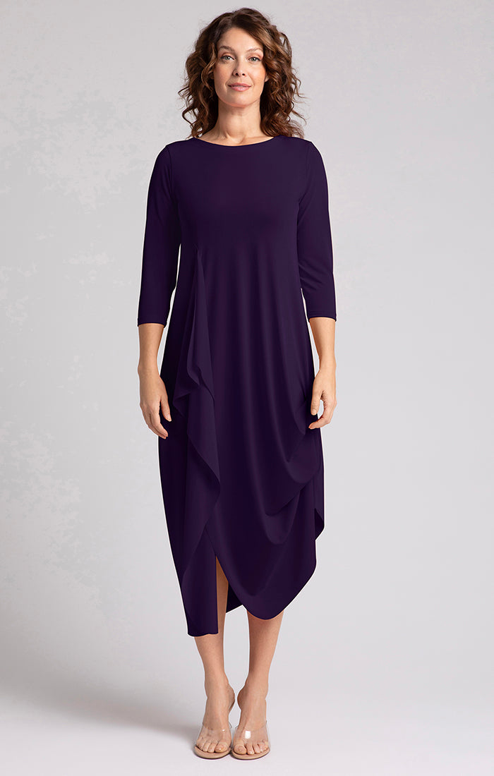 Sympli Drama Dress - Style 2864-2, front, blackberry