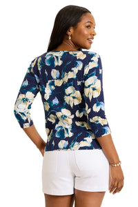Back view of Tommy Bahama Ashby Isles Beleza Blossom Bateau-Neck T-Shirt - Style SW222336