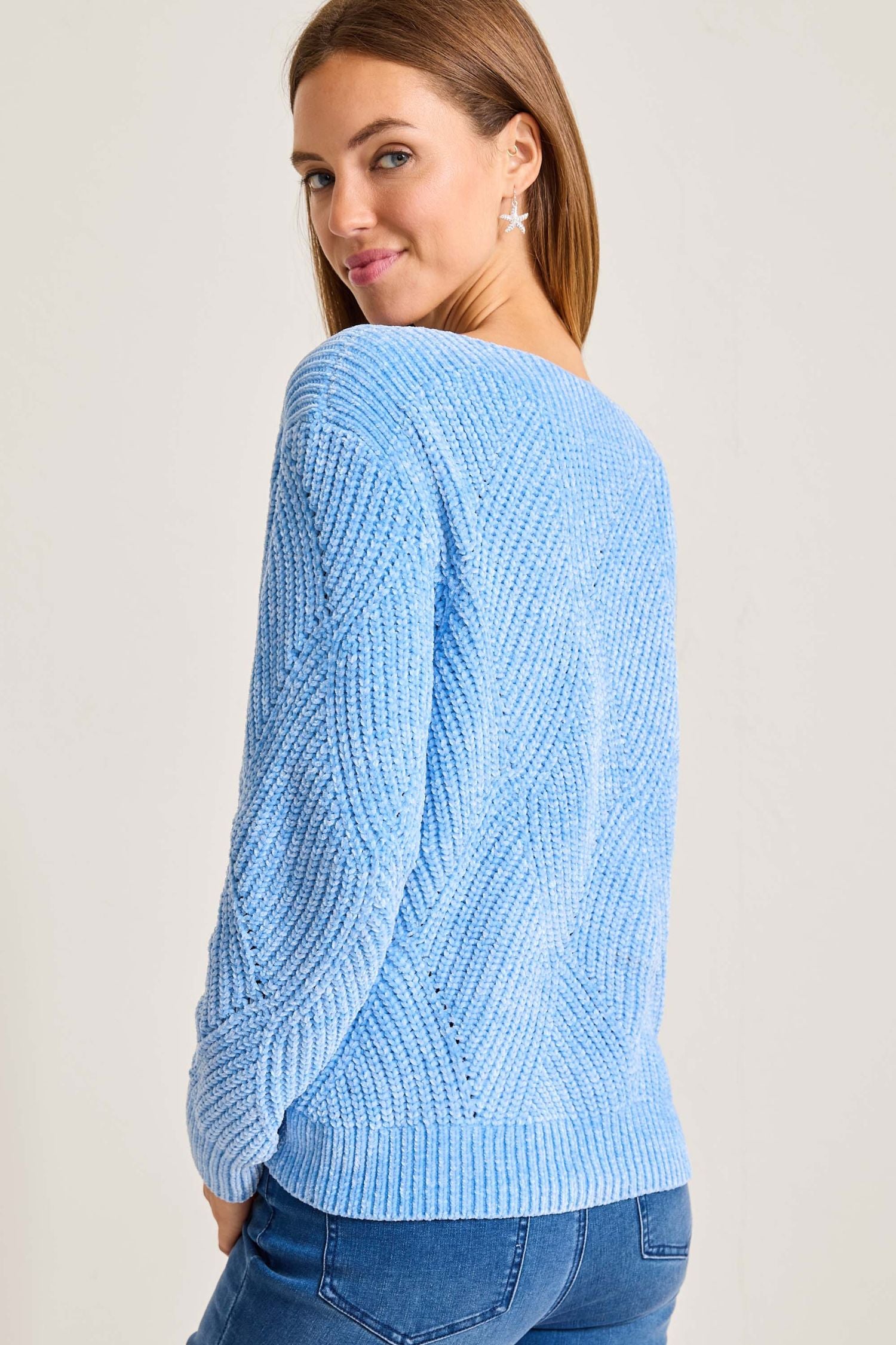 Tommy Bahama Island Luna Chenille Shell Stitch Boat-Neck Sweater Style SW421036