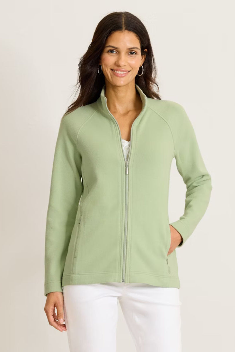 Front view of Tommy Bahama New Aruba Full-Zip Jacket - Style SW222044 in extra light margarita