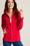 Front view of Tommy Bahama New Aruba Full-Zip Jacket - Style SW222044 in bright red