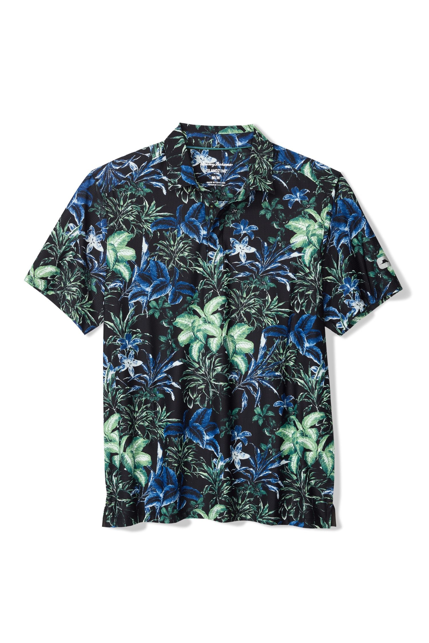 Flat lay view of Tommy Bahama Pebble Coast Canopy Floral IslandZone® Polo - Style ST227625