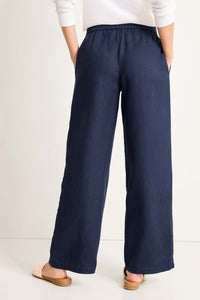 Back view of Tommy Bahama Two Palms High-Rise Linen Easy Pants - Style SW121111 in coastline