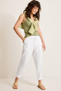Lifestyle view2 of Tommy Bahama Two Palms High-Rise Tapered Linen Pants - Style SW121123 in white