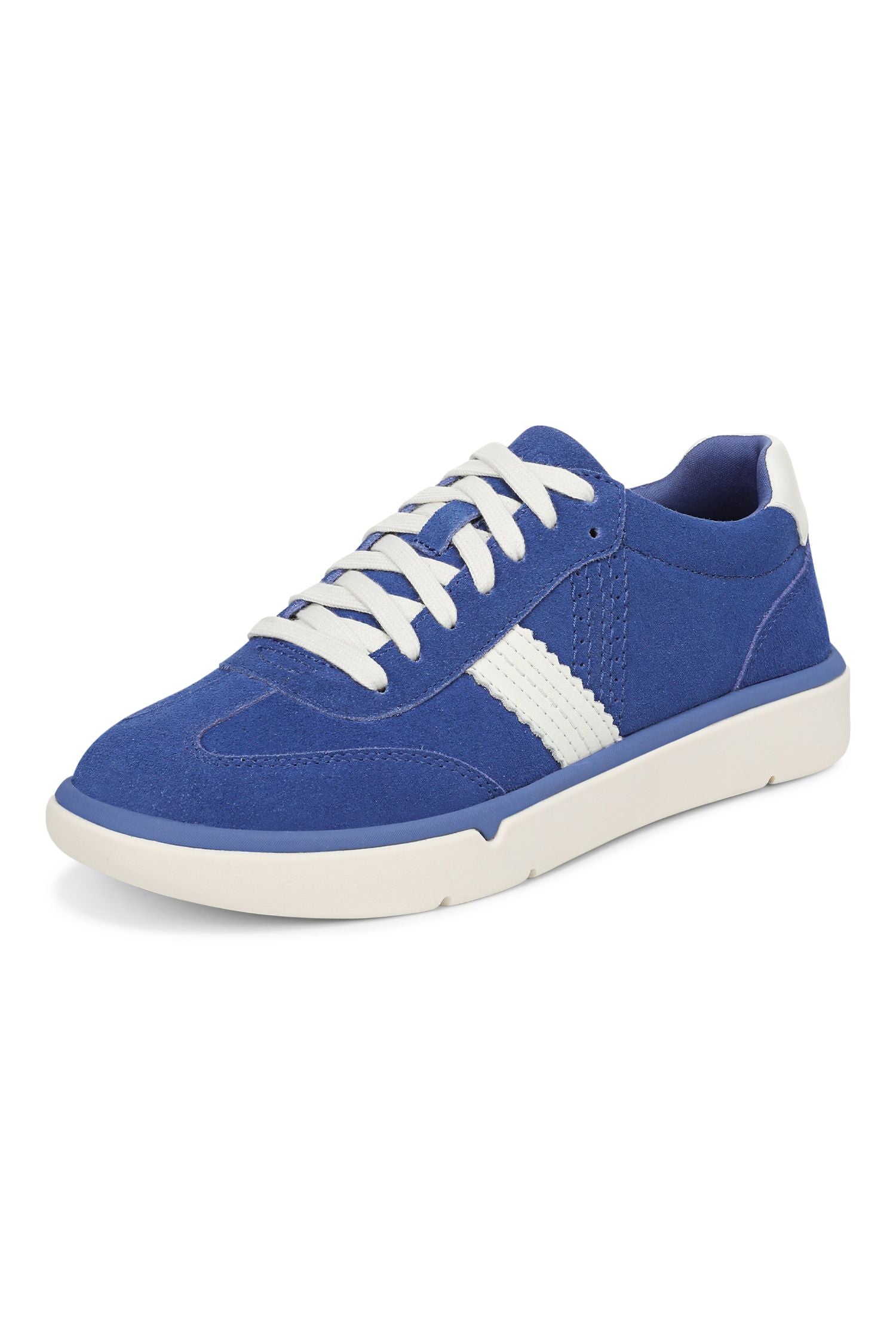 Front angle2 view of Vionic City Walk Sneaker in blue