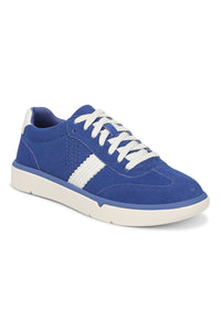 Front angle view of Vionic City Walk Sneaker in blue