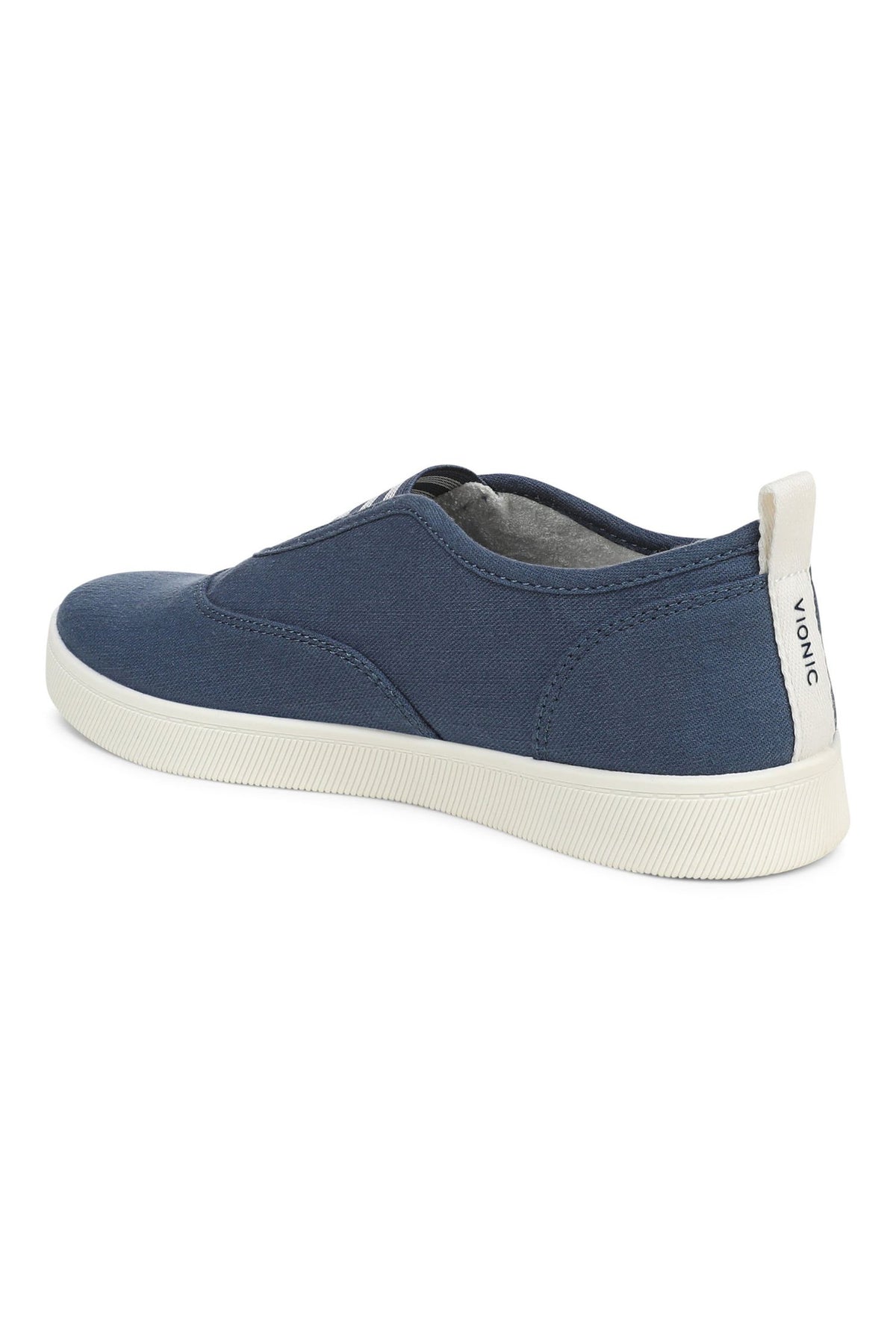 Back angle of Vionic Cobalt Slip-On Sneaker in denim