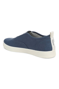 Back angle of Vionic Cobalt Slip-On Sneaker in denim