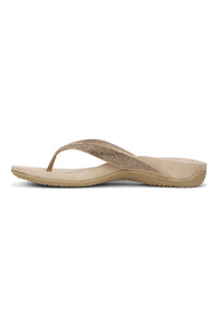 Side view2 of Vionic Dillon Shine Toe-Post Sandal in champagne
