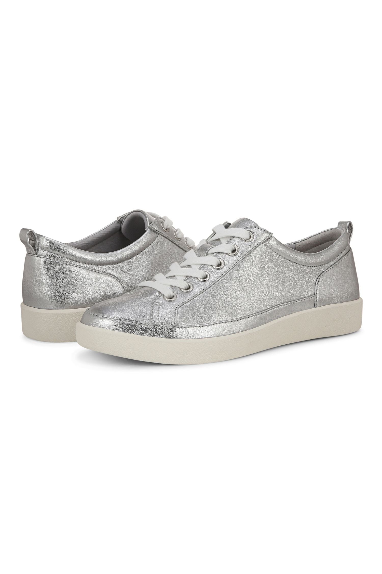 Pair view3 of Vionic Essence Lace-Up Fashion Sneaker - Style WINNY in silver