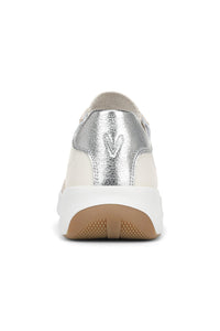 Back view of Vionic Uptown Sneaker in ivory & silver
