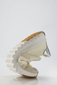 Flex view of Vionic Uptown Sneaker in ivory & silver