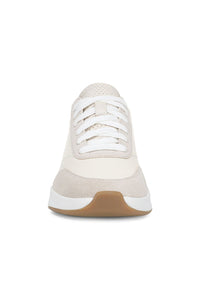 Front view of Vionic Uptown Sneaker in ivory & silver