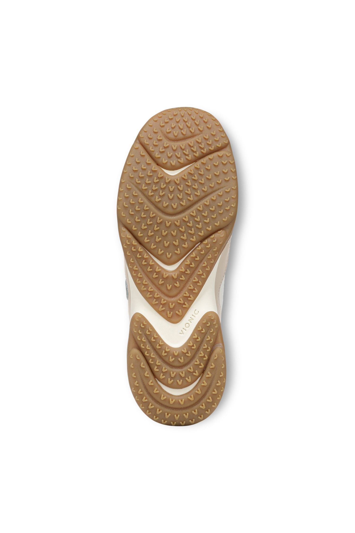 Bottom view of Vionic Walk Slim Glide Sneaker in ivory