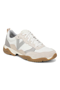 Front angle view of Vionic Walk Slim Glide Sneaker in ivory