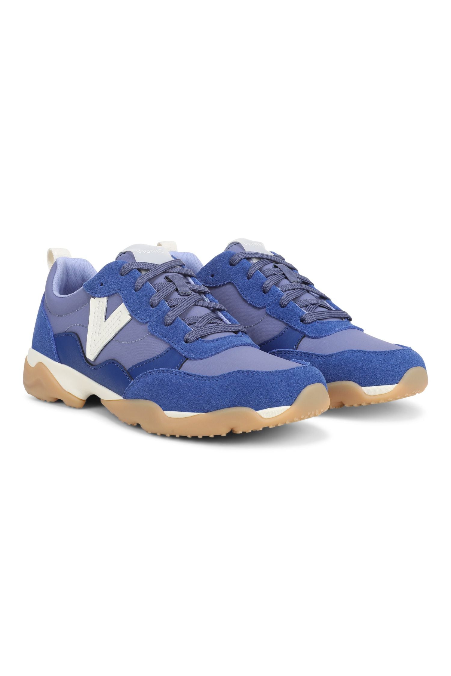 Pair view of Vionic Walk Slim Glide Sneaker in blue