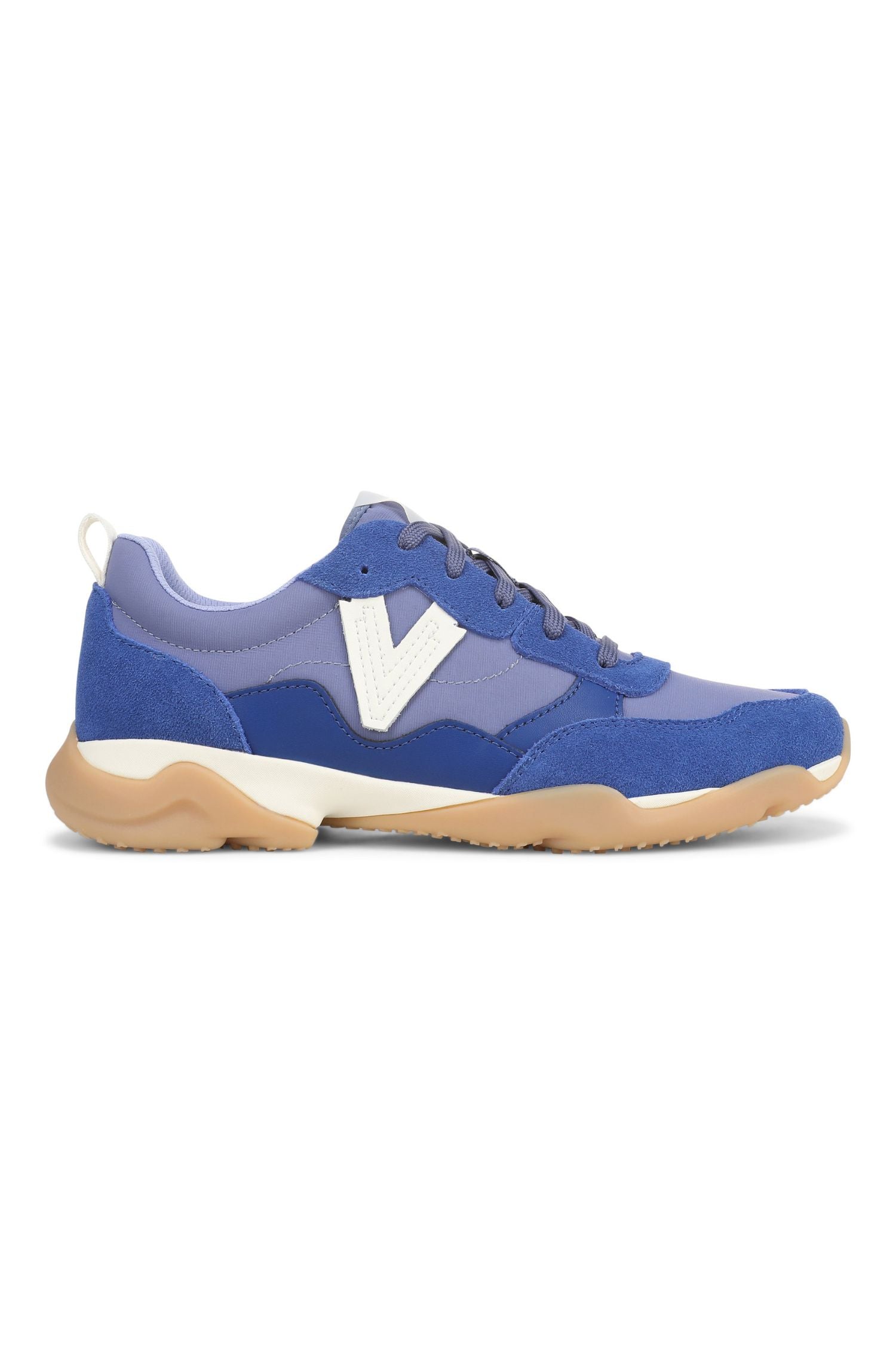 Side view of Vionic Walk Slim Glide Sneaker in blue