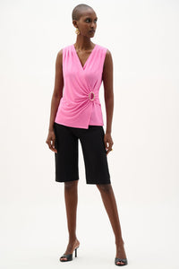 Outfit view of &nbsp;Joseph Ribkoff Silky Knit Fitted Wrap Top – Style 262072 PS