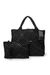 preneLOVE Large Woven Handbag - Style London, black, front