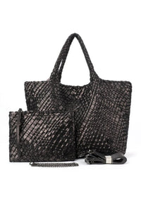 preneLOVE Large Woven Handbag - Style London, bronze2