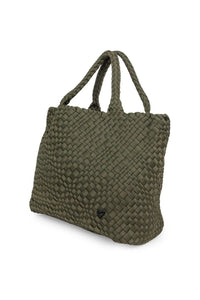 preneLOVE Large Woven Handbag - Style London, olive, back