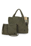 preneLOVE Large Woven Handbag - Style London, olive, front