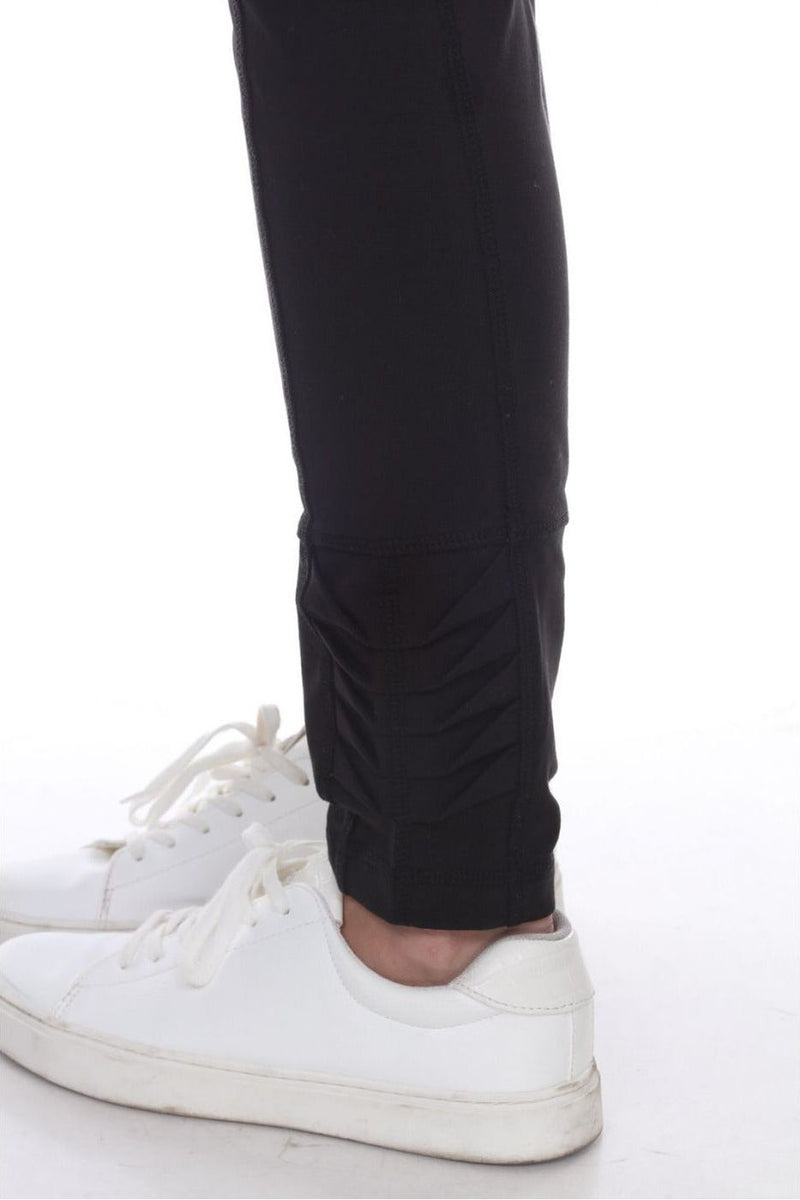Neon Buddha Hit The Road Legging - Style 10491, ruche detail at ankle