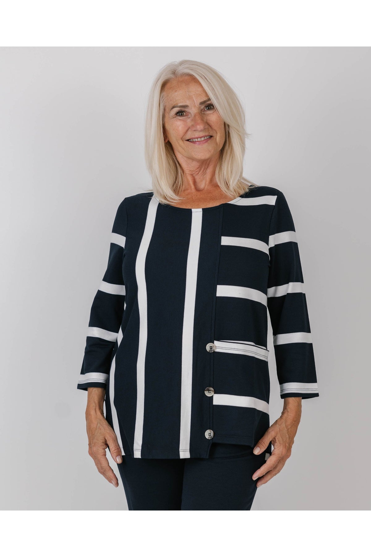 Shannon Passero Judith Pullover Top - Style 1475, navy stripe