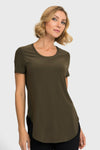 Joseph Ribkoff Rounded Hem Tunic Tee - Style 183220, safari, front