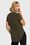 Joseph Ribkoff Rounded Hem Tunic Tee - Style 183220, safari, back