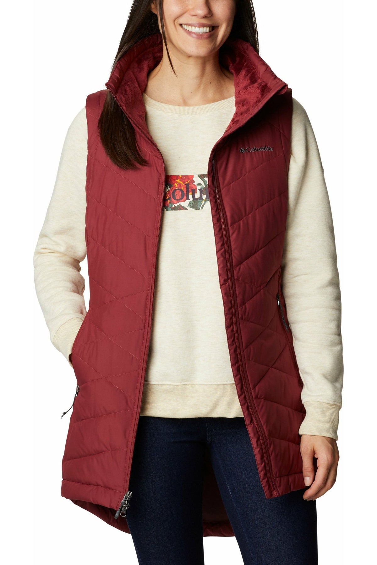 Columbia Heavenly Long Vest - Style 1859741619, front open