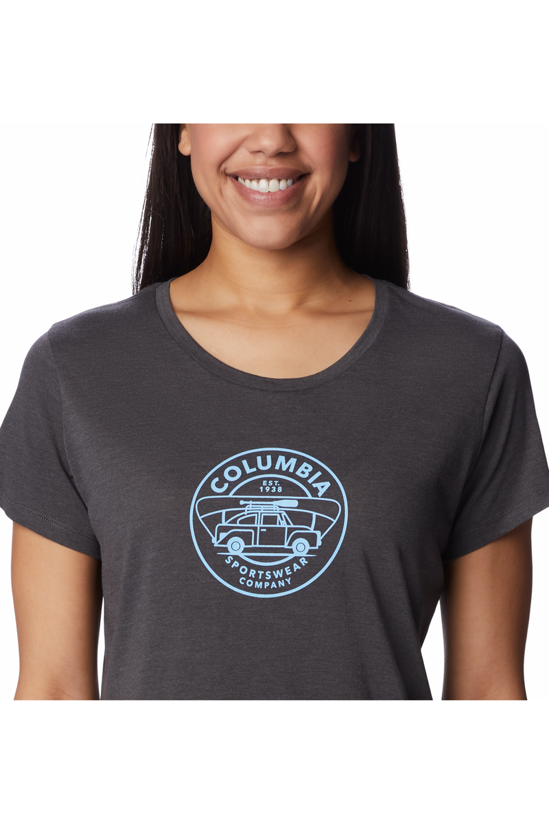 Columbia Daisy Days Graphic T-Shirt - Style 1934591, closeup front, shark