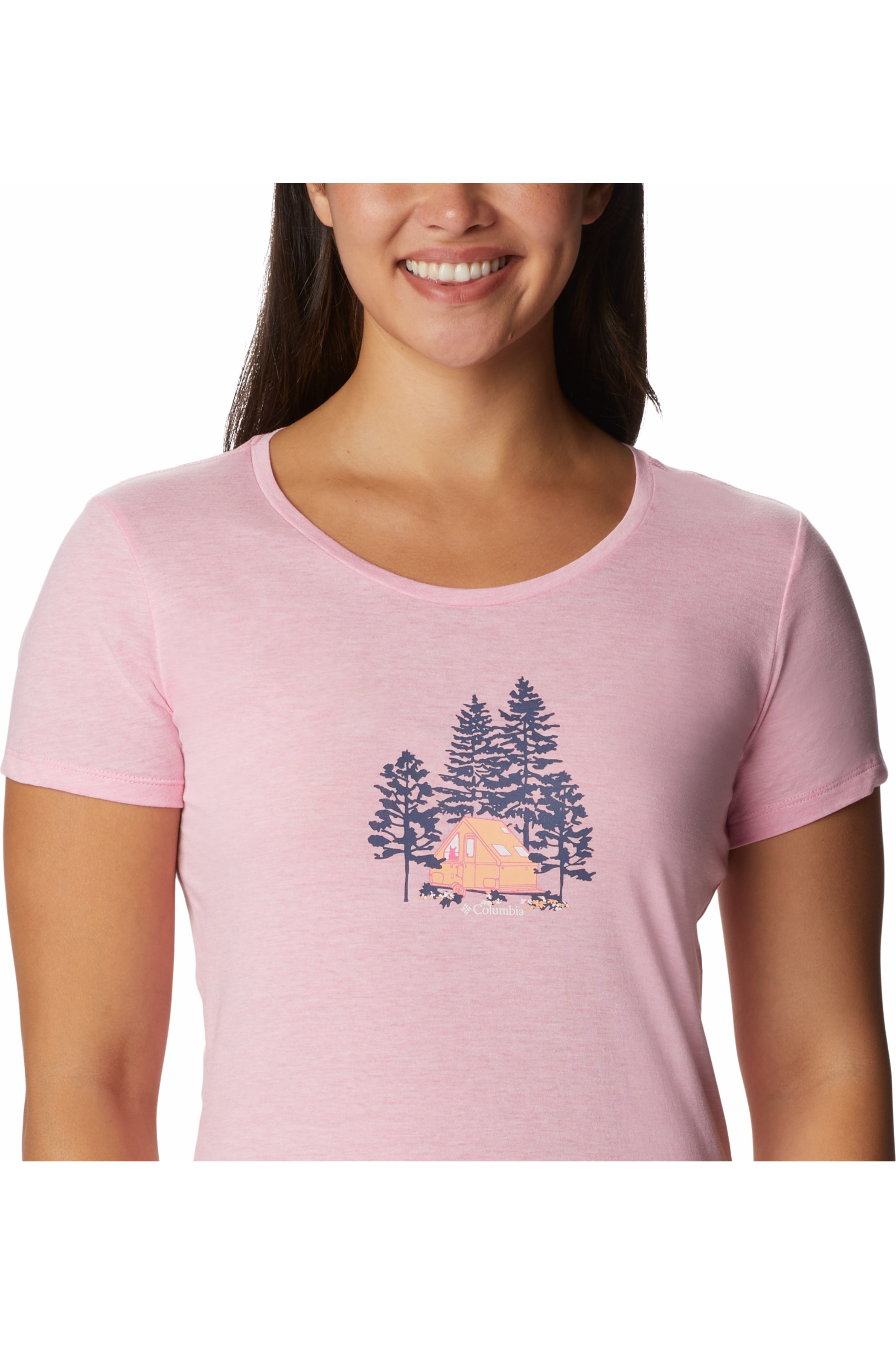 Columbia Daisy Days Graphic T-Shirt - Style 1934591, front closeup, wild rose