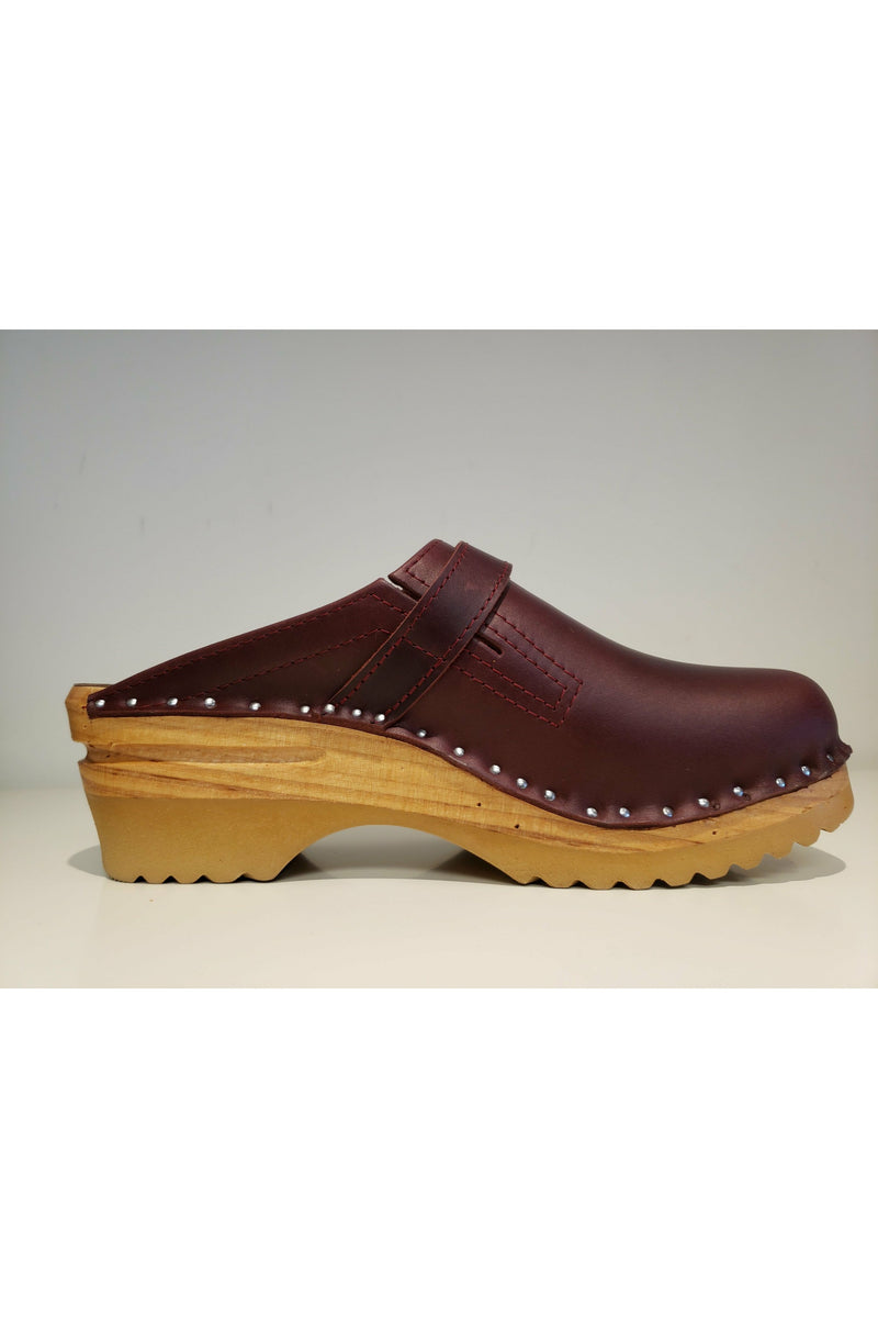 Troentorp Raphael Clog with Adjustable Strap, inside, bordeaux