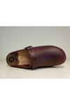 Troentorp Raphael Clog with Adjustable Strap, top side, bordeaux