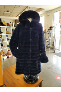 Niki Jones Reversible Coat - Style K4129RI-164, front, navy fur