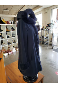 Niki Jones Reversible Coat - Style K4129RI-164, side, navy nylon