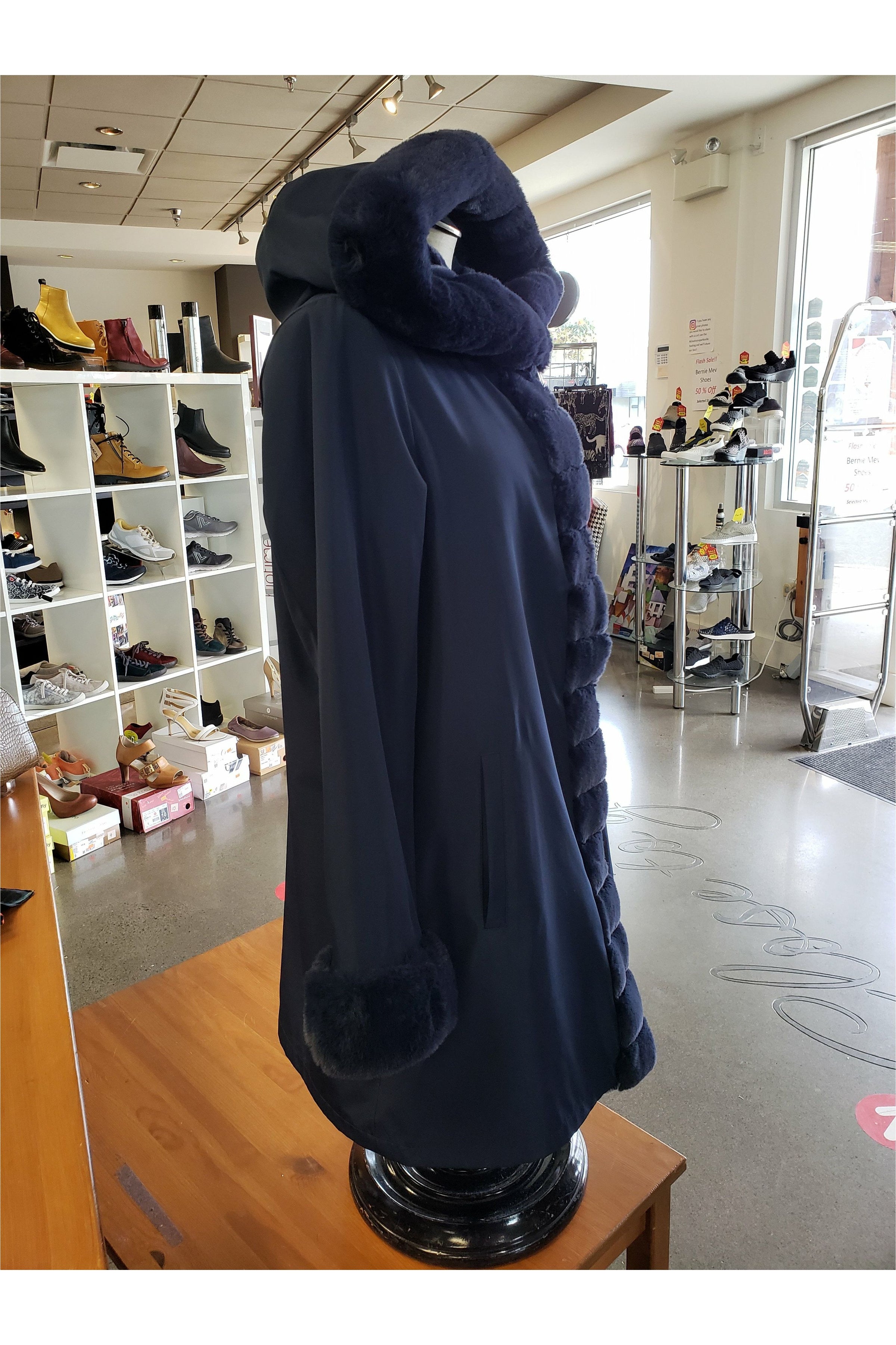 Niki Jones Reversible Coat - Style K4129RI-164, side, navy nylon
