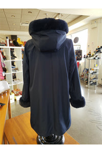 Niki Jones Reversible Coat - Style K4129RI-164, back, navy nylon