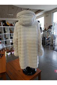 Niki Jones Reversible Coat - Style K4129RI-164, back, ivory fur