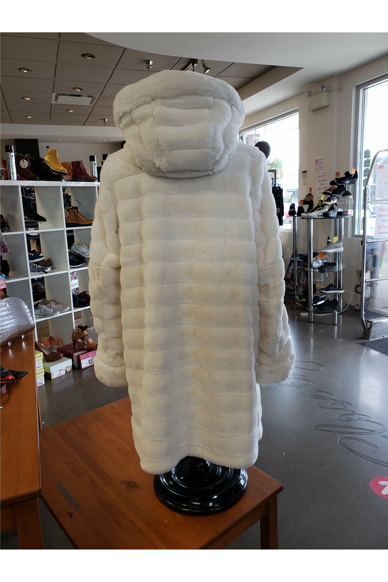 Niki Jones Reversible Coat - Style K4129RI-164, back, ivory fur