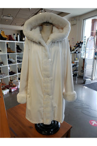 Niki Jones Reversible Coat - Style K4129RI-164, front, ivory nylon